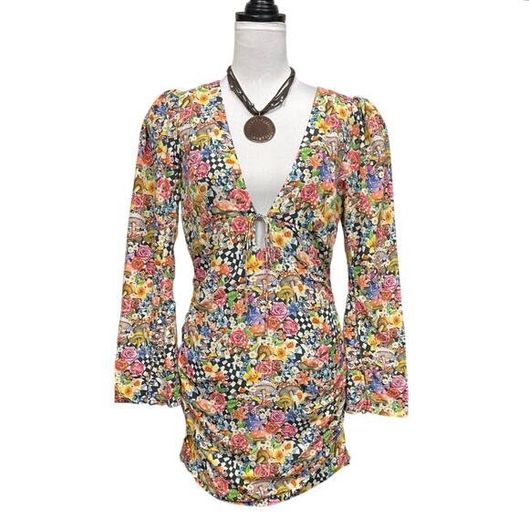 NWT - For Love & Lemons June Bell Sleeve Mini - Picture 2 of 8